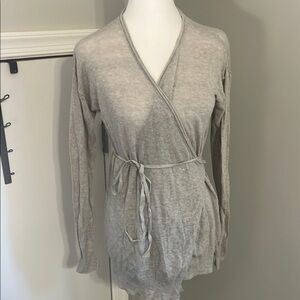 J. Crew Light Gray Ballerina wrap Cardigan M